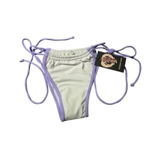 Mermaid Swimwear Separates White and Lavender String‎ Bikini Bottom SZ M NWT